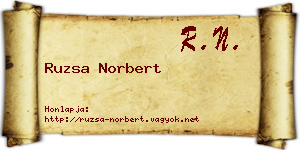 Ruzsa Norbert névjegykártya