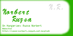 norbert ruzsa business card